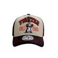 GORRA TRUCKER AJUSTABLE BEIGE CON NEGRO RABBIT FIGHTER