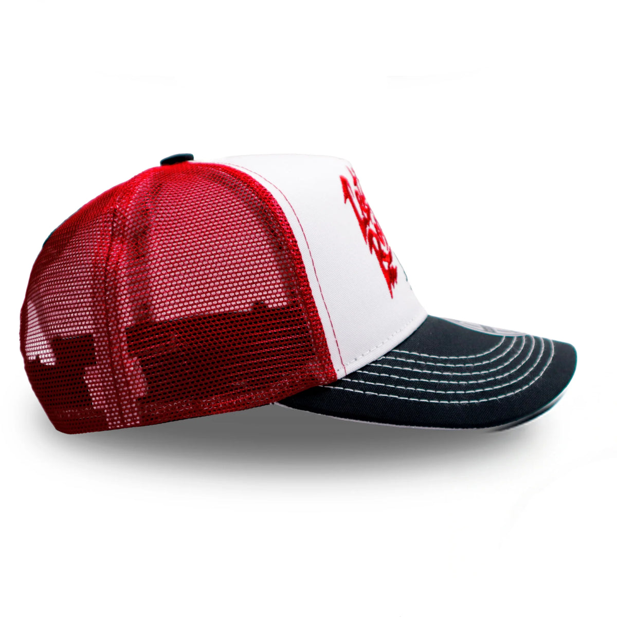 GORRA TRUCKER AJUSTABLE BLANCO CON ROJO LETS ROCK