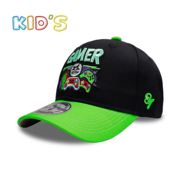 GORRA NIÑOS GAMER NEGRO VERDE