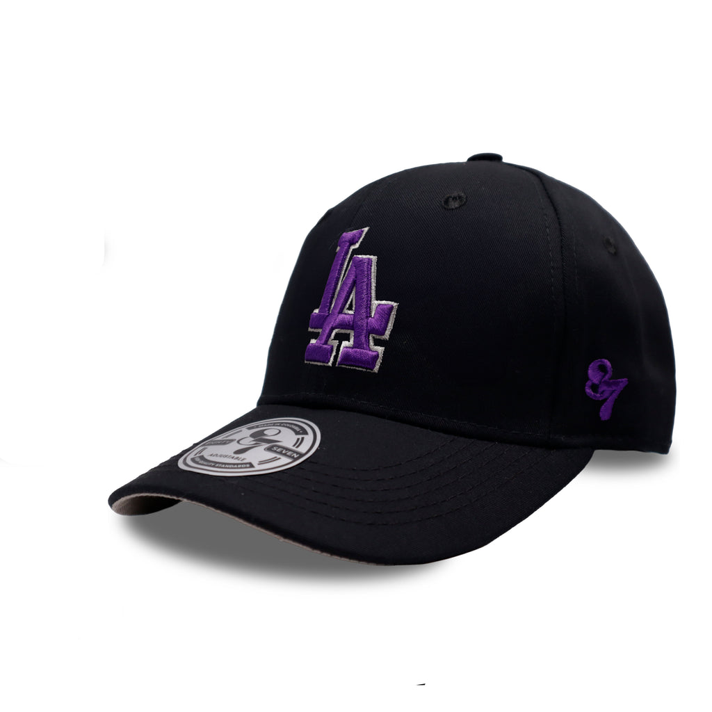 GORRA LA NEGRO LOGO MORADO