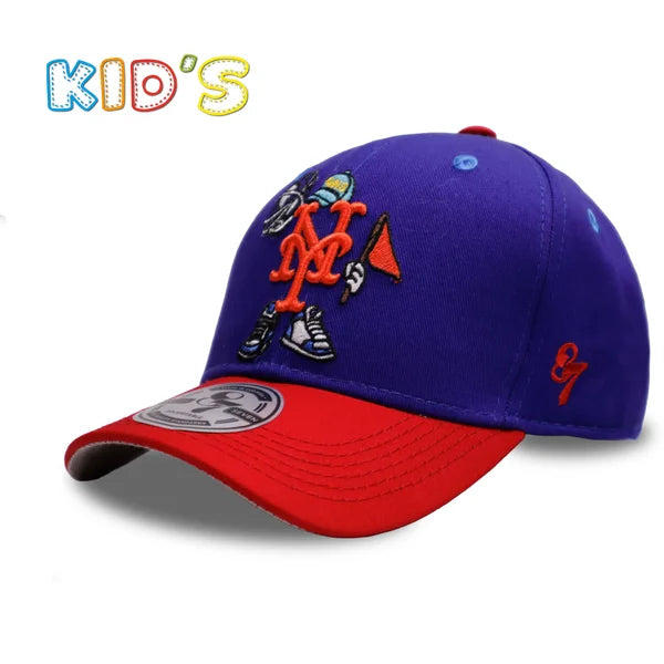 GORRA NIÑOS NY QNS AZUL REY NARANJA