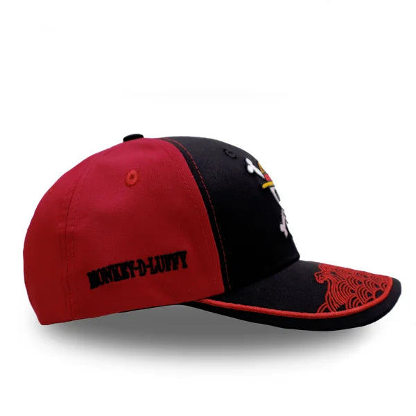 GORRA LUFFY NEGRO RUANA ROJO