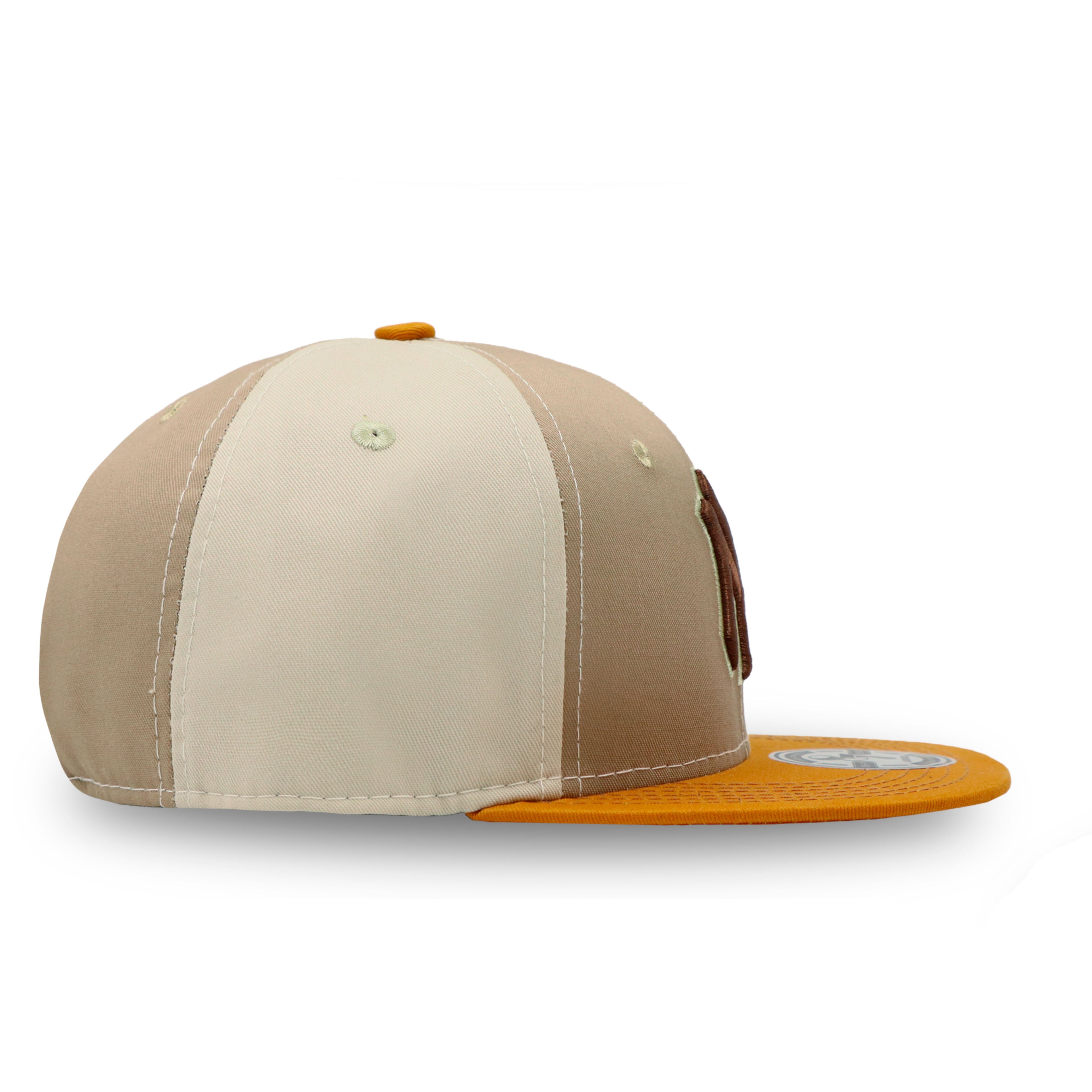 GORRA PLANA NY CAQUI Y BEIGE